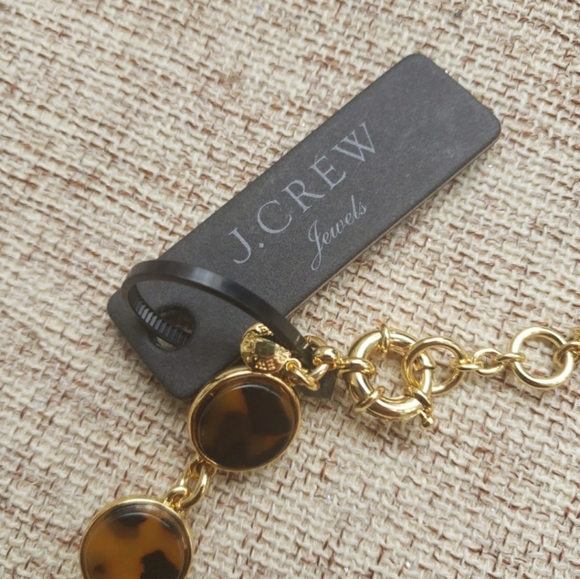 J.Crew Cascading Tortoise Crystal Necklace New NWT - Picture 2 of 6